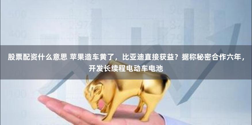 股票配资什么意思 苹果造车黄了，比亚迪直接获益？据称秘密合作六年，开发长续程电动车电池